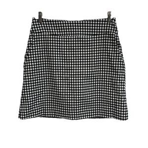 Soft Surroundings Gingham Black White Mini Skort Skirt Womens Small Preppy Golf